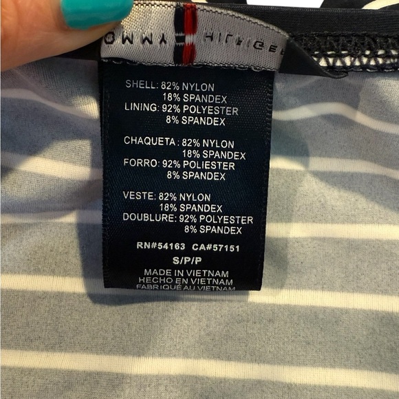 Tommy Hilfiger Navy White Striped Halter UPF Tankini Top Size Small NEW Sailor - Picture 11 of 14